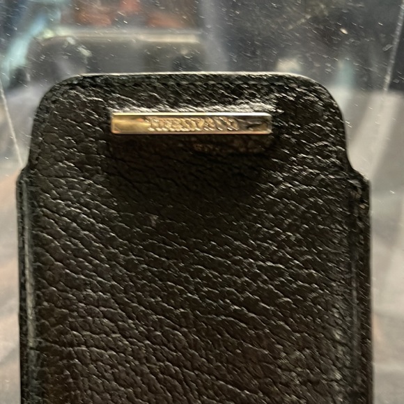 Tiffany & Co. Black Leather Phone/Card Case made in Spain - Picture 2 of 8